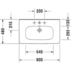 Duravit DuraStyle 2320800044 Раковина для мебели, без перелива, с 3 отв. под смес., 800x480мм, цвет: Белый