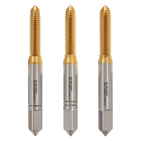 Метчик М 5,0х0,8 (Комплект 3шт) DIN352 HSSEPM-TiN 6HX 58мм a=4,9 H-Tools PRO 230050PMHT