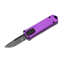 Фото Фронтальный автоматический нож Boker USB OTF, сталь D2, рукоять алюминий, фиолетовый