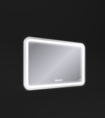 Зеркало LED DESIGN PRO 050 80 хол. тепл. cвет часы с подсветкой с антизапотевателем прямоуг