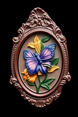 Силиконовый молд Камея № 29 Бабочка Объемная