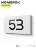 Табличка с номером 53 на дверь квартиры, для офиса, кабинета, аудитории, склада, белая 120х70 мм, Айдентика Технолоджи