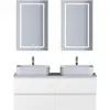 BelBagno KRAFT-1200-4C-SO-BO База под раковину подвесная с фрезерованными ручками по всей длине фасада с чет-мя выкатн. ящ., Bianco Opaco, 1200x455x500