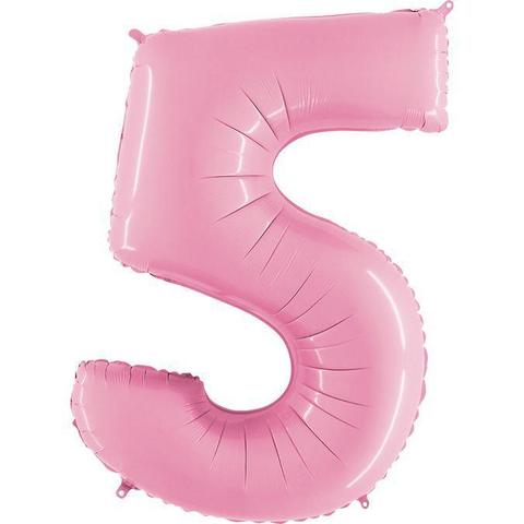 Шар Г 40''/102 см, Цифра Розовый (Pink) 