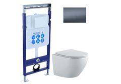 Aquatek SET Aquatek ЕВРОПА-MW SET Aquatek ЕВРОПА-MW (рама Aquatek INS-0000010 + клавиша KDI-0000054 + унитаз ЕВРОПА AQ1901-MW с тонким сиденьем soft-close) фото