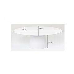 Стол раздвижной Benvenuto White Gloss200(50)x110cm