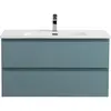 BelBagno KRAFT-900-2C-SO-AO База под раковину подвесная с фрезерованными ручками по всей длине фасада с двумя выкат. ящ., Голубой Мат., 900x455x500