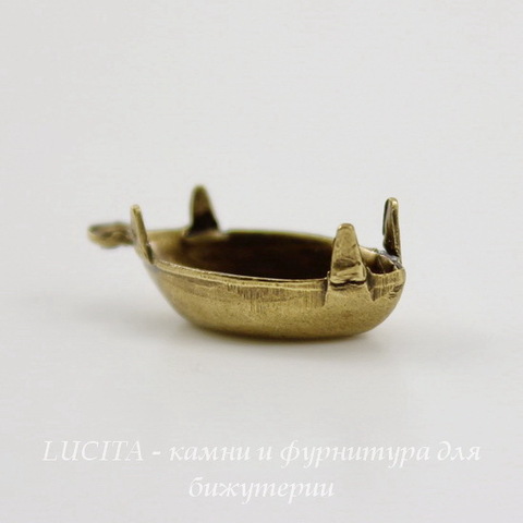 Сеттинг - основа - подвеска для страза 15х7 мм (оксид латуни)