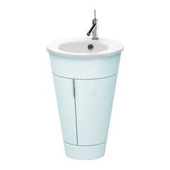 Duravit Starck 1 S1952009797 Тумба напольная 600x560xh825 мм, для раковины, с 2мя дверцами, 1 полка, цвет: light blue satin matt фото