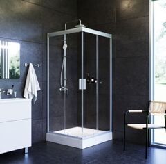 Am.Pm W90UG-403-090MT Душевая кабина Gem Square Slide 90x90 стекло прозрачное. профиль матовый хром. без п фото