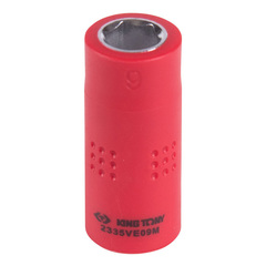 KING TONY (2335VE09M) Головка торцевая диэлектрическая шестигранная 1/4", 9 мм