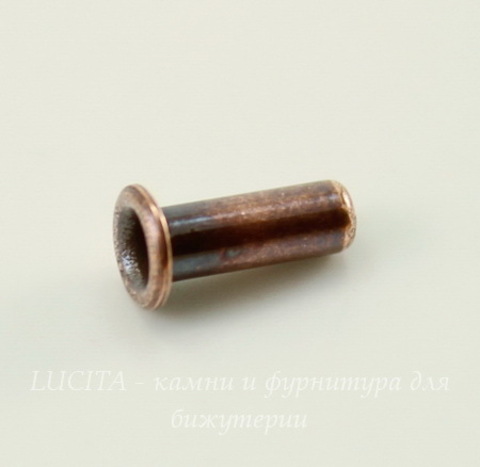Заклепка с отверстием TierraCast 7х2,2 мм (цвет-античная медь), 5 штук