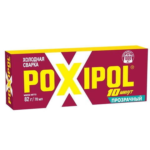 Клей Холодная сварка POXIPOL, двухкомпонентный эпоксидный клей, прозрачный, 70мл (POXIPOL) 69-9-790