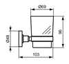 Ideal Standard Iom A7928XG Стакан с держателем, черное матовое стекло, с крепежом