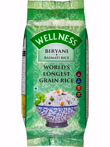 Рис Басмати WELLNESS БИРЬЯНИ, 1 кг