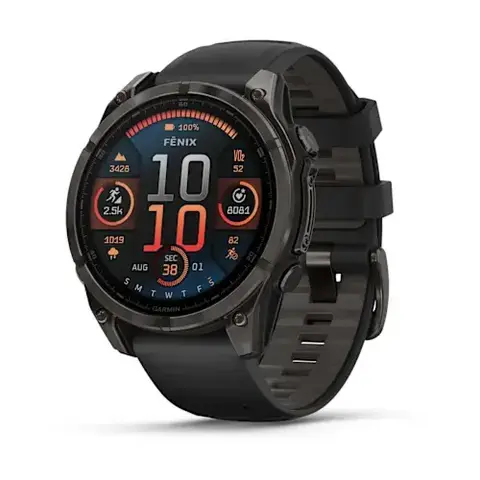 Garmin Fenix 8 47 mm AMOLED Sapphire - Carbon Gray DLC Titanium with Black/Pebble Gray