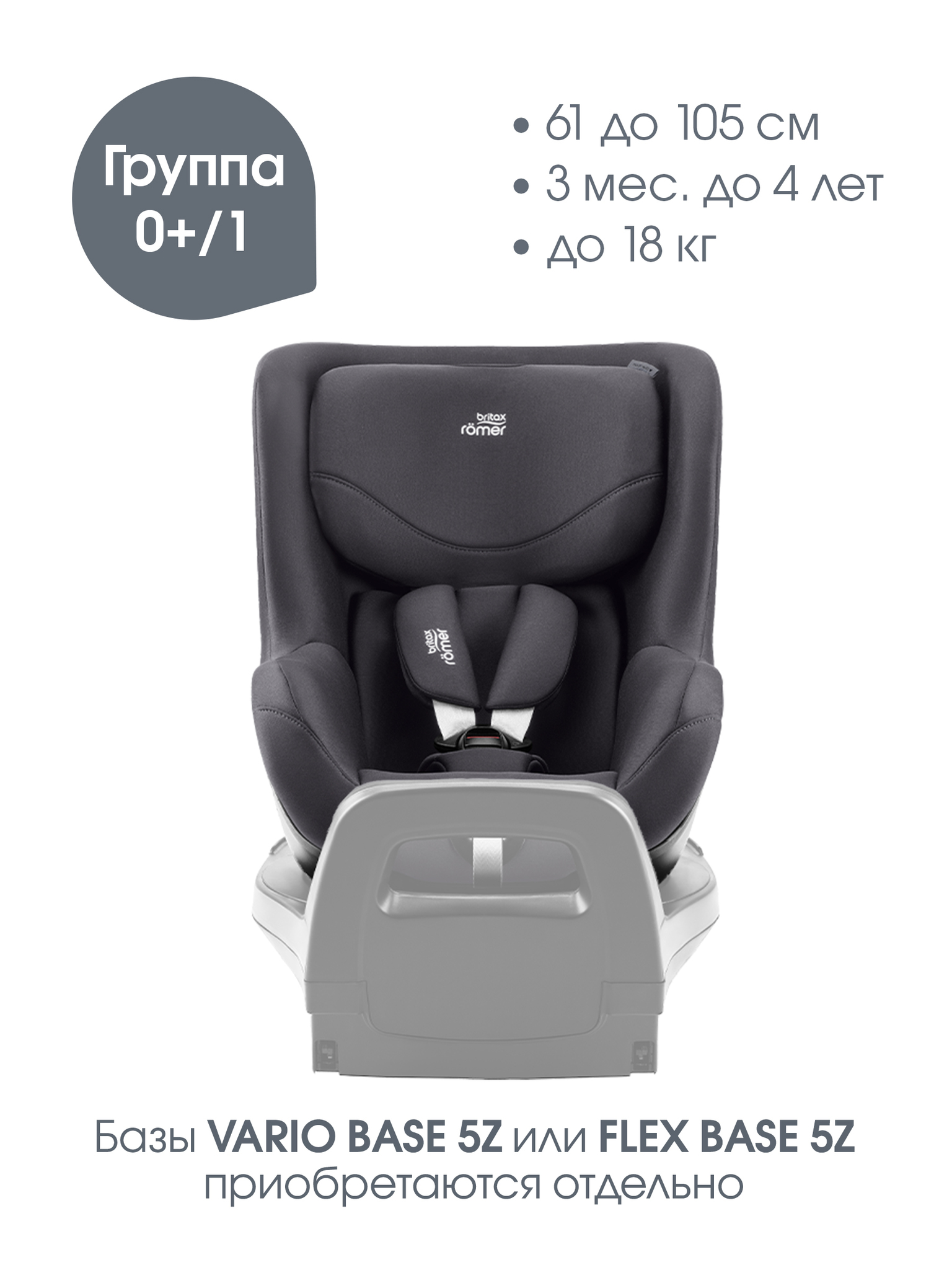 Детское автокресло Britax Roemer DUALFIX 5Z Classic | Deep Grey
