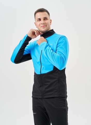 Мужская тренировочная лыжная куртка Nordski Advance light blue-black
