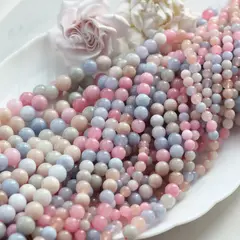Тонированный кварц, микс, шарик, 8 мм, нить, К043