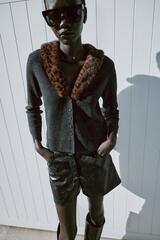 ZARA КАРДИГАН СО СЪЕМНОЙ ОТЛОЖНОЙ МОДЕЛЬЮ, АНТРАЦИТОВО-СЕРЫЙ