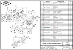 Глушитель DDE для бензопил 25 куб.см. (CS250/ 2512) (790-038-022)