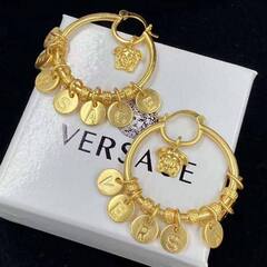 Серьги-конго VERSACE с подвесками монетками