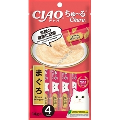 INABA Ciao Churu пюре для кошек для поддержания здоровья костей и суставов тунец магуро 14 г*4