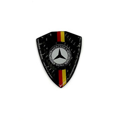 Наклейки Mercedes Щит черные объемные пластик (шильдик Мерседес малый щит, 5х4см). Черные с цветным лого