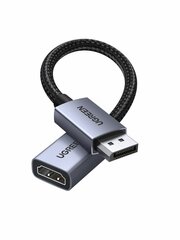 Кабель UGREEN DP133 (65982S) DisplayPort to HDMI 4K Cable 1шт, 20см, серый космос