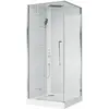 BelBagno UNO-CAB-A-1-90-C-Cr-Bi-TOP-L Душевая кабина с задними стенками, смесителем, верхним и ручным душем, акриловым поддоном и крышей, левосторонняя