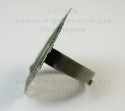 Основа для кольца с сеттингом для кабошона 17х12 мм (цвет - античная бронза) ()