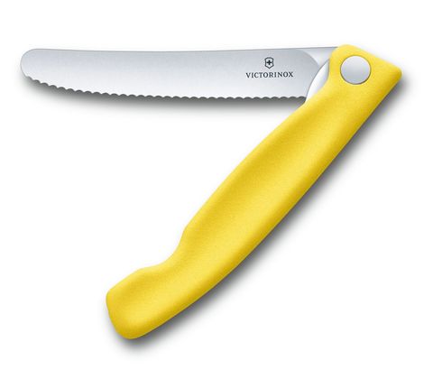 Нож кухонный складной Victorinox Classic, 110 mm, Wavy Edge, Yellow (6.7836.F8B)