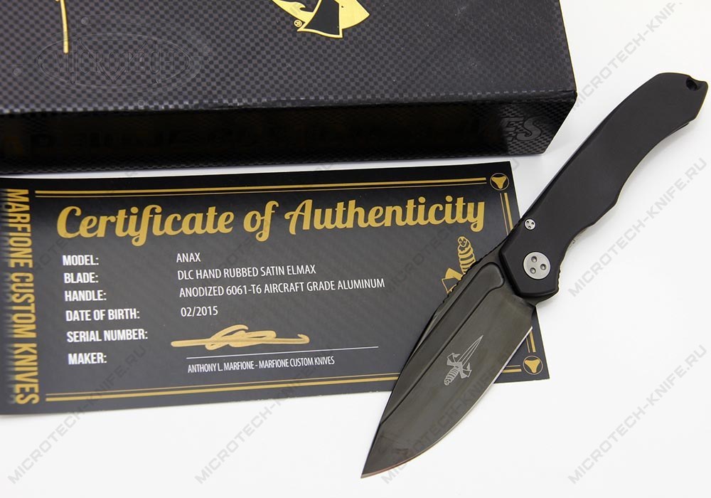 Нож Marfione Custom Anax ELMAX DLC Hand Rubbed Satin