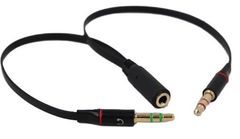 Адаптер аудио Jack 3.5 (f) - 2xJack 3.5 (m)