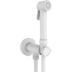Bossini Paloma E37007B.045 Гигиенический душ с прогрессивным смесителем, лейка металлическая, шланг 1250 мм., цвет белый матовый фото