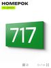 Номер на дверь 717, табличка на дверь для офиса, квартиры, кабинета, аудитории, склада, зеленая 120х70 мм, Айдентика Технолоджи