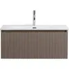 BelBagno UNO-800-1C-SO-СO База под раковину подвесная с фрезерованными ручками по всей длине фасада с одним выкатн. ящ., Бежевый матовый, 800x455x350