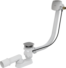 Alcaplast A564CRM2-100 Сифон для ванны с напуском воды через перелив, пластик хромированный (длина 100 см) фото