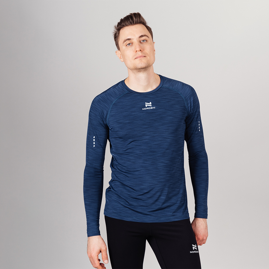 Nordski Pro футболка тренировочная мужская с длинным рукавом blue - 8