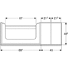 Geberit Citterio 500.567.JI.1 Тумба для раковины 133.4x55.4x50.4см, бежевый / глянцевое стекло, светлый дуб / меламин, структура дерева