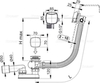Alcaplast A564CRM2-100 Сифон для ванны с напуском воды через перелив, пластик хромированный (длина 100 см)