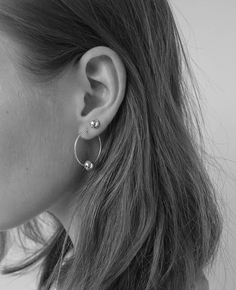 Серьги-гвоздики Ball silver 6 mm