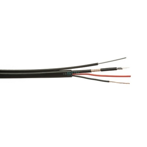 ВЧ кабель комбинированный ELETEC КВК-П-2Э 2x0.75 мм2 outdoor 75 Ом с тросом, 200 м