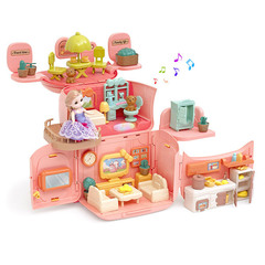 Funkids Набор игрушек с рюкзаком для девочки Домик мечты с 1 куклой (CС6673)