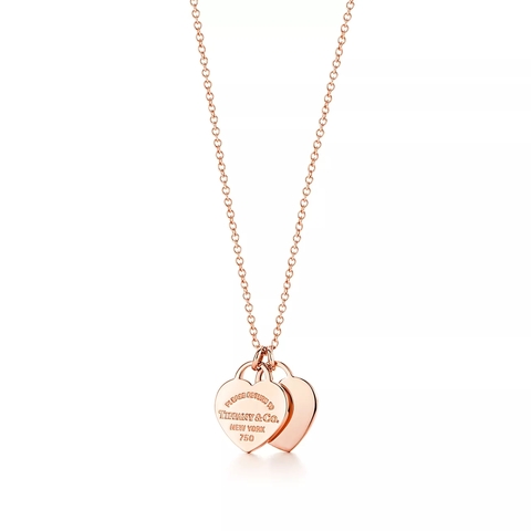 Подвеска из розового золота 18к , двойное сердце, Tiffany💝 ✨Exclusive ✨