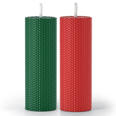 Набор из 2 натуральных свечей SCANDYLAB Honey Mix Green/Red