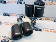 Раздвоенные насадки AKRAPOVIC (левая сторона) 90мм