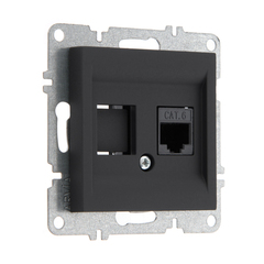 Розетка компьютерная ARVIA Electric, кат. 6, 1 гнездо, черный 50072000247