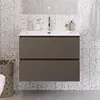 BelBagno UNO-MINI-800-2C-SO-СO База под раковину подвесная с фрезерованными ручками по всей длине фасада с двумя выкатн. ящ., Бежевый Мат.,800x395x608