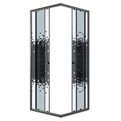 Душевое ограждение Niagara Eco NG-1008-14QBLACK (80х80х190) квадрат,раздвижное,черный,стекло мозаика,1 место